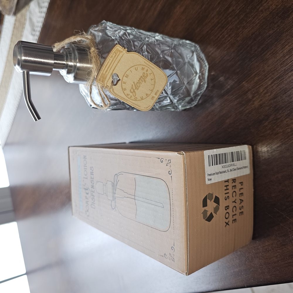 Kassatex Clear Glass Soap Dispenser